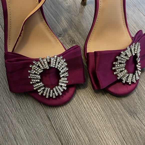Fuchsia Embellished Bow Heels - Picture 5 of 7